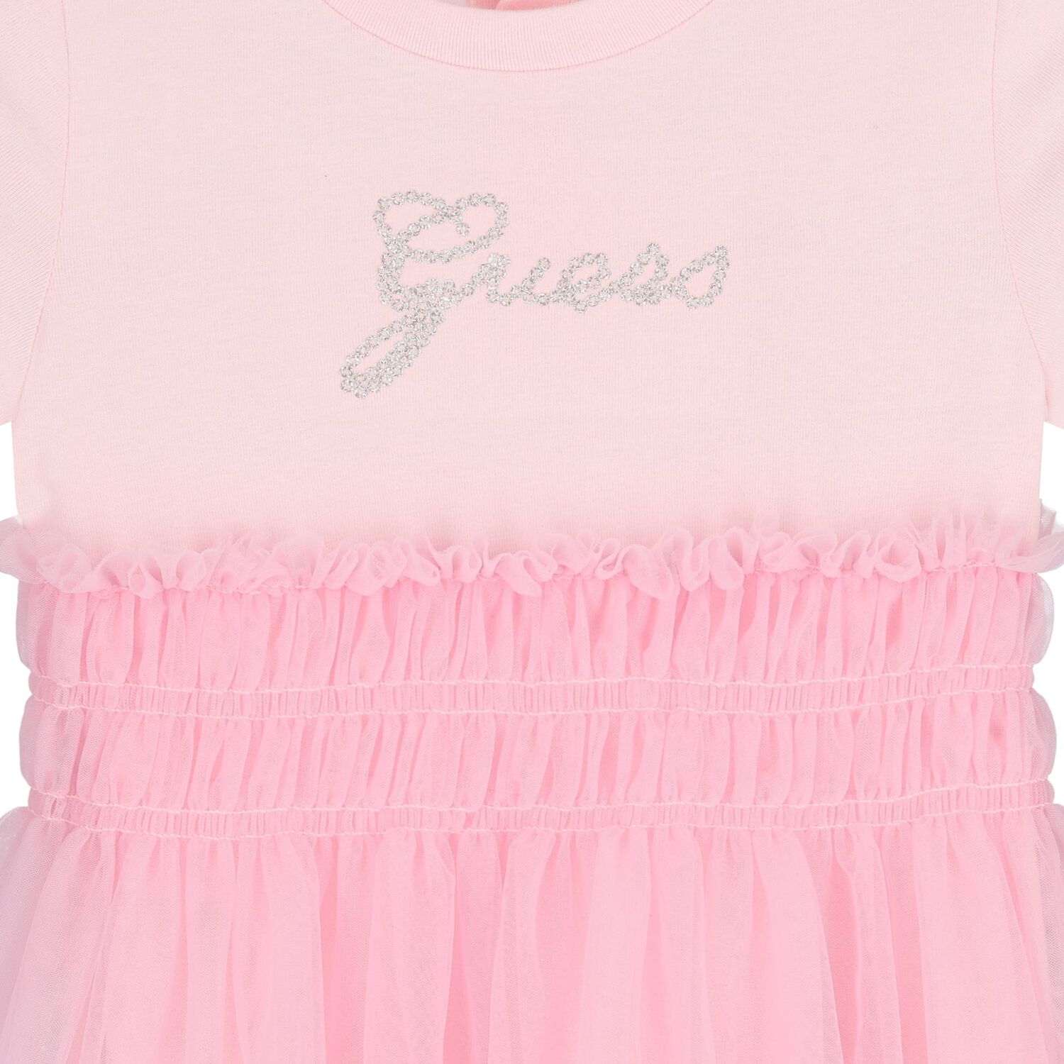 Baby Girls Pink Logo Tulle Dress Set, 1, hi-res