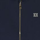 Girls Navy Blue Logo Hooded Zip Up Top, 1, hi-res