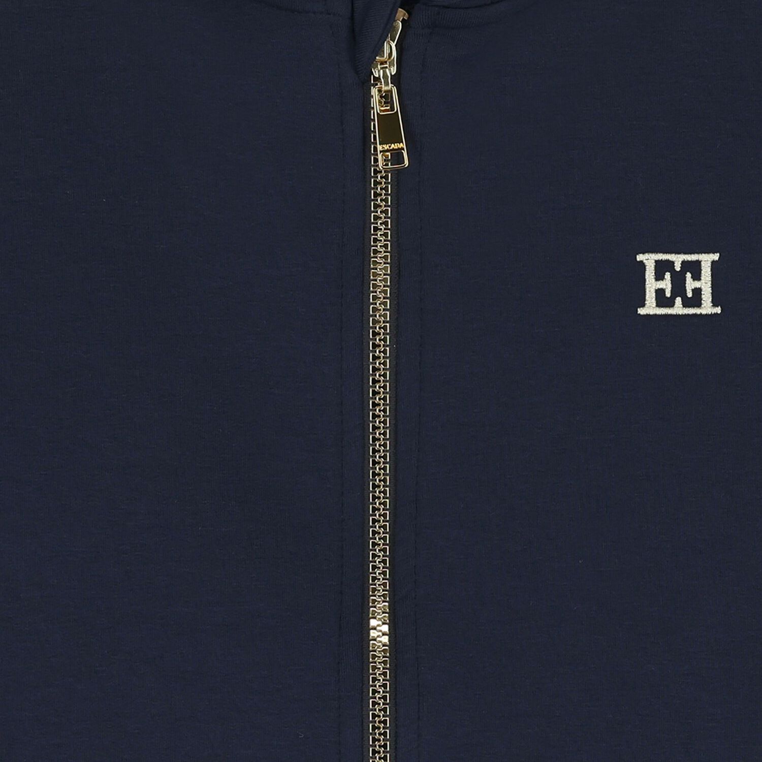 Girls Navy Blue Logo Hooded Zip Up Top, 1, hi-res