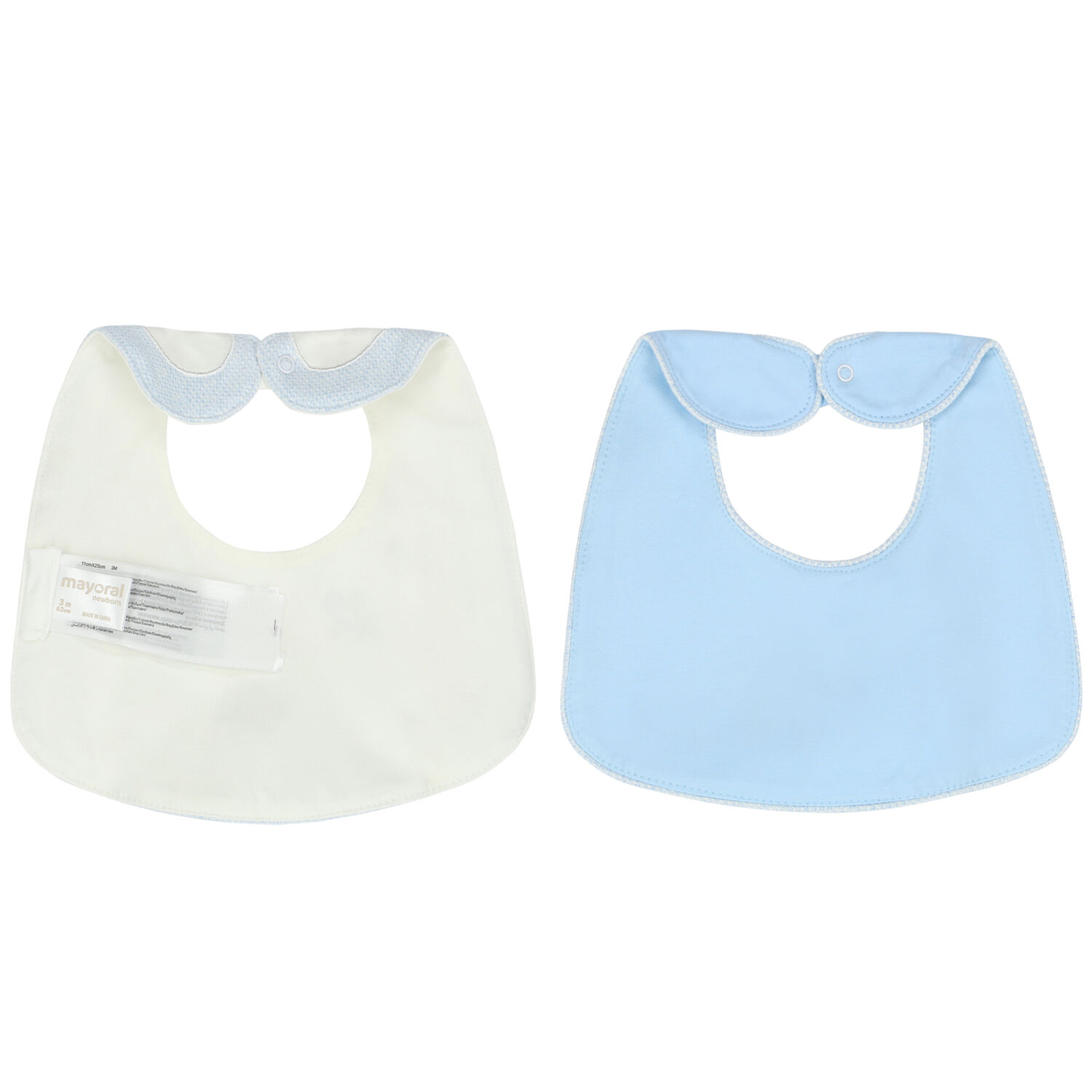 Boys Blue & White Teddy Baby Bibs (2 Pack), 2, hi-res