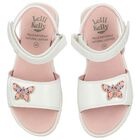 Girls White Butterfly Sandals, 1, hi-res