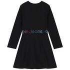 Girls Black Logo Dress, 2, hi-res