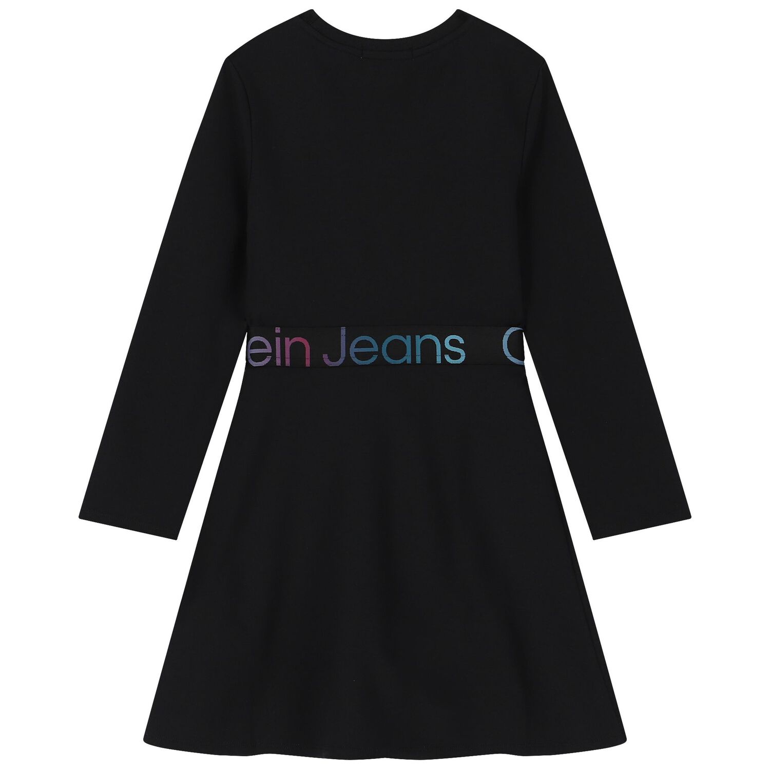 Girls Black Logo Dress, 2, hi-res