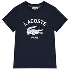 Boys Navy Blue Logo T-Shirt, 1, hi-res
