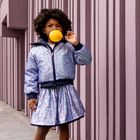 تنورة زرقاء مزينة بالترتر للبنات, 1, hi-res