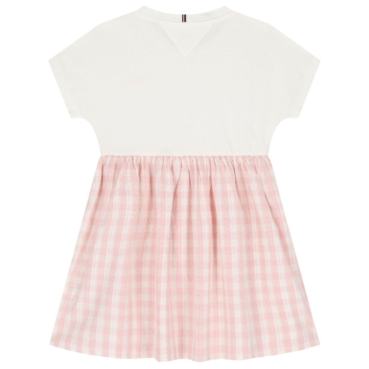 Girls Ivory & Pink Logo Dress, 1, hi-res