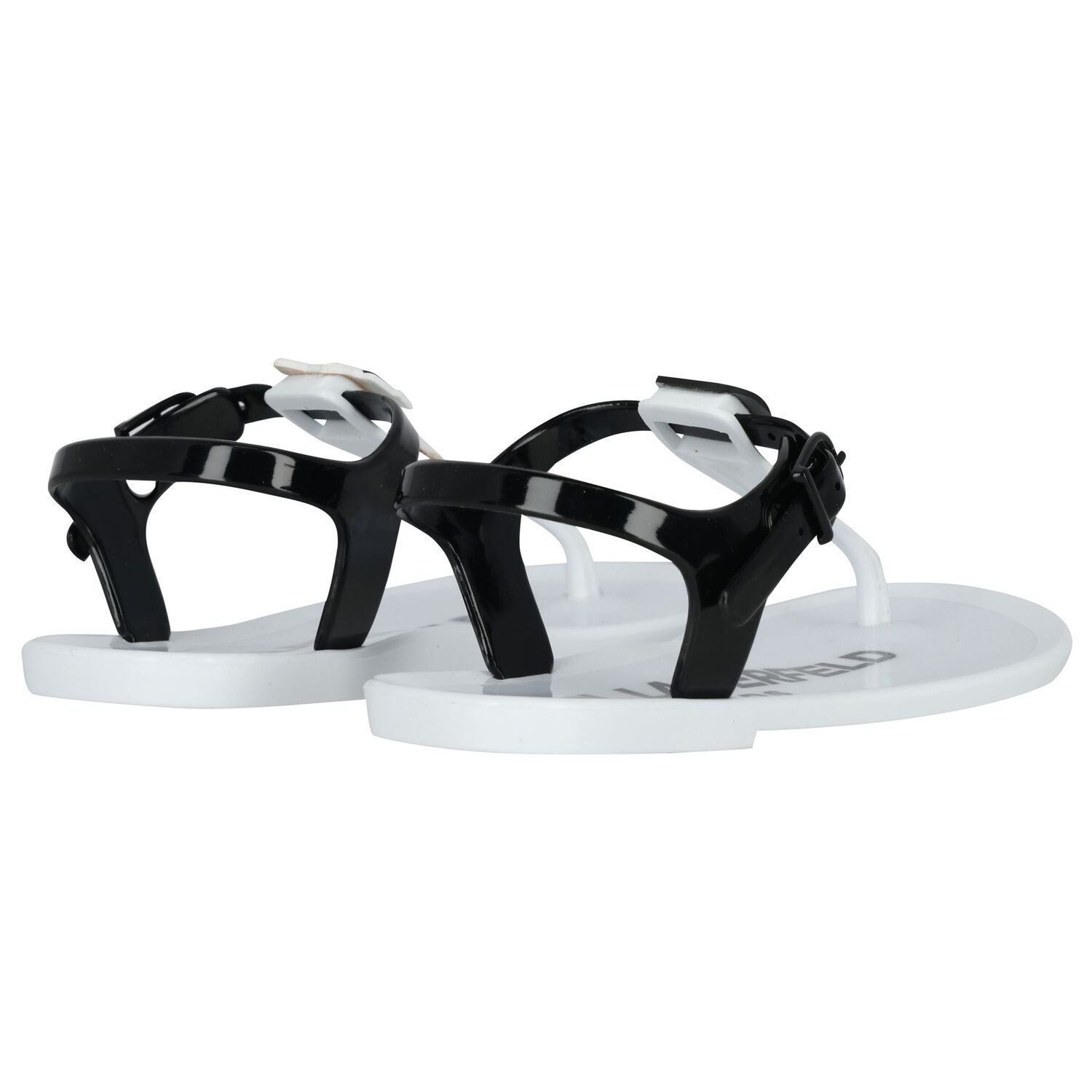Girls White Karl & Choupette Jelly Sandals, 2, hi-res
