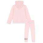 بدلة بنات رياضية بالشعار باللون الوردي, 1, hi-res