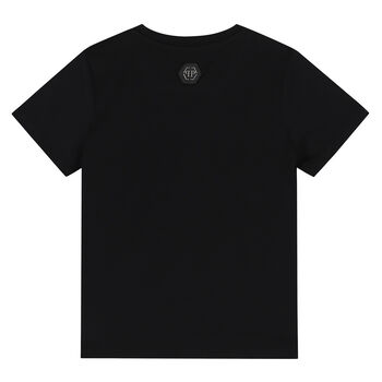 Boys Black Skull Logo T-Shirt