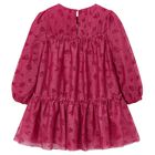 Girls Pink Heart Tulle Dress, 4, hi-res