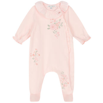 Baby Girls Pink Floral Babygrow