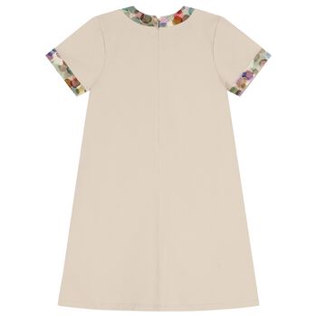 Girls Beige Logo Dress