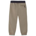 Boys Beige & Navy Blue Joggers, 1, hi-res