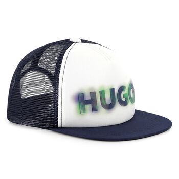 Boys Navy & White Logo Cap