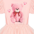 Baby Girls Pink Teddy Bear Tulle Dress, 1, hi-res