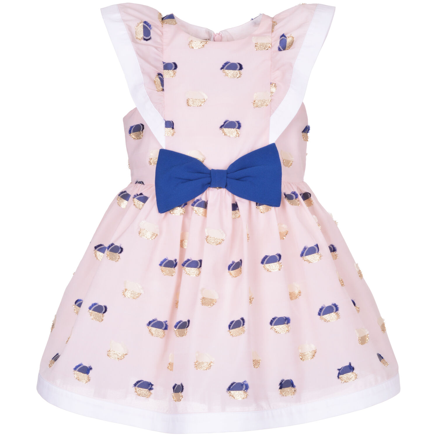 Girls Pink & Blue Jacquard Dress, 1, hi-res image number null