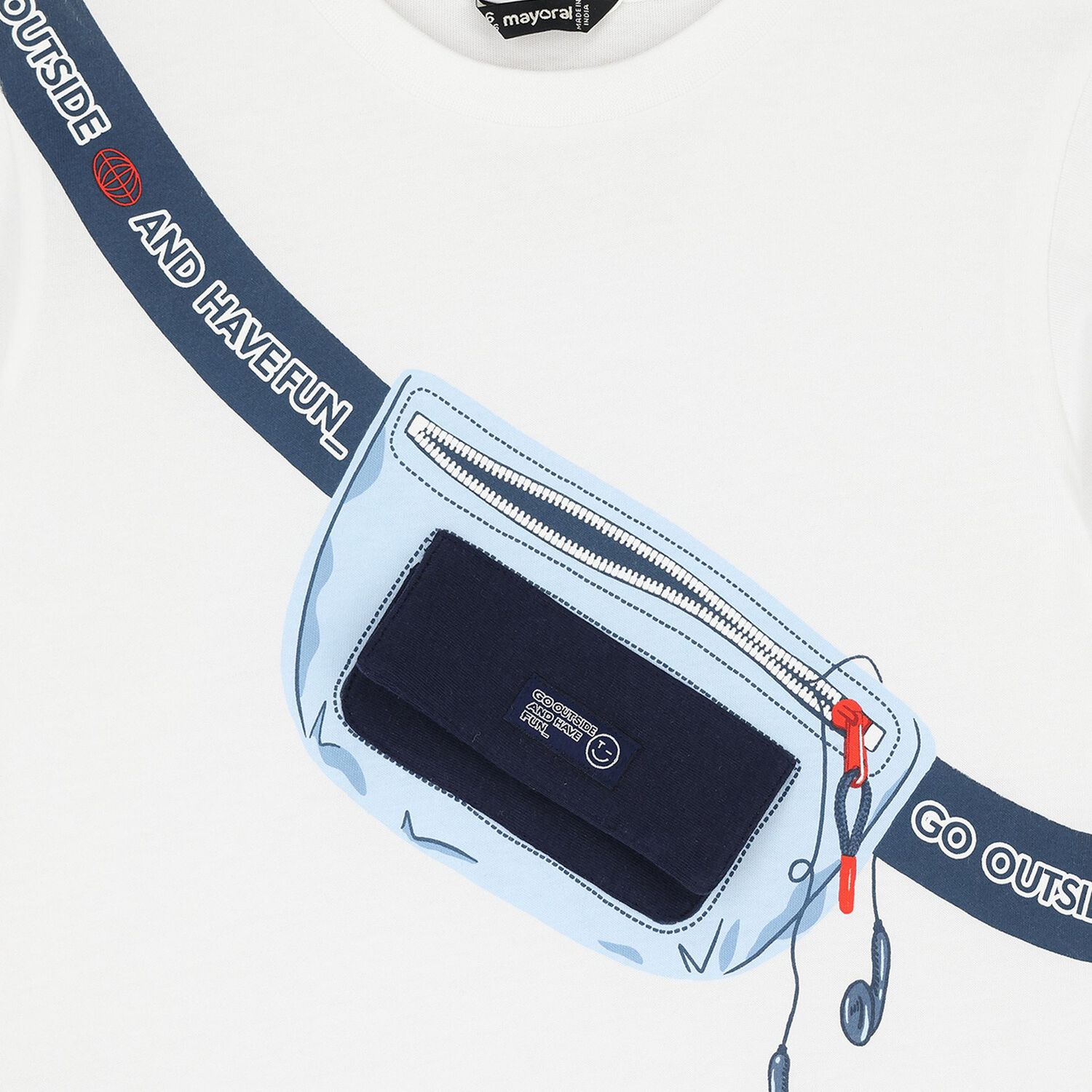 تي شيرت أبيض بحزام للأولاد, 4, hi-res