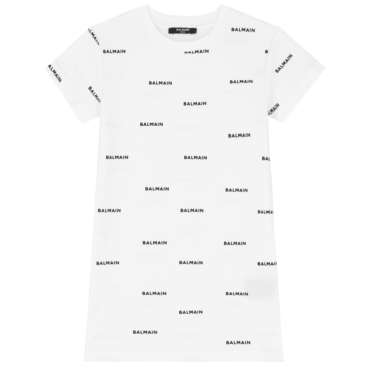 فستان بالشعار باللون الأبيض والاسود, 1, hi-res