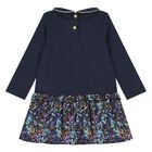 Younger Girls Navy Blue Logo Dress, 2, hi-res