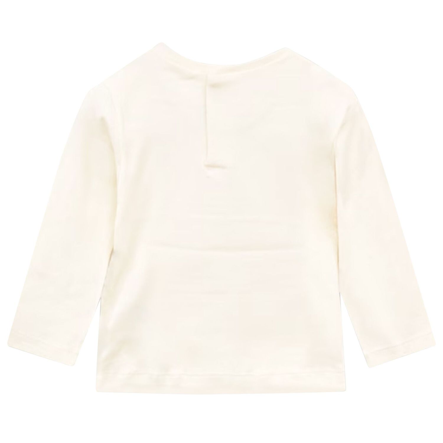 توب بنات بأكمام طويلة بطبعة فيونكة باللون العاجي , 4, hi-res