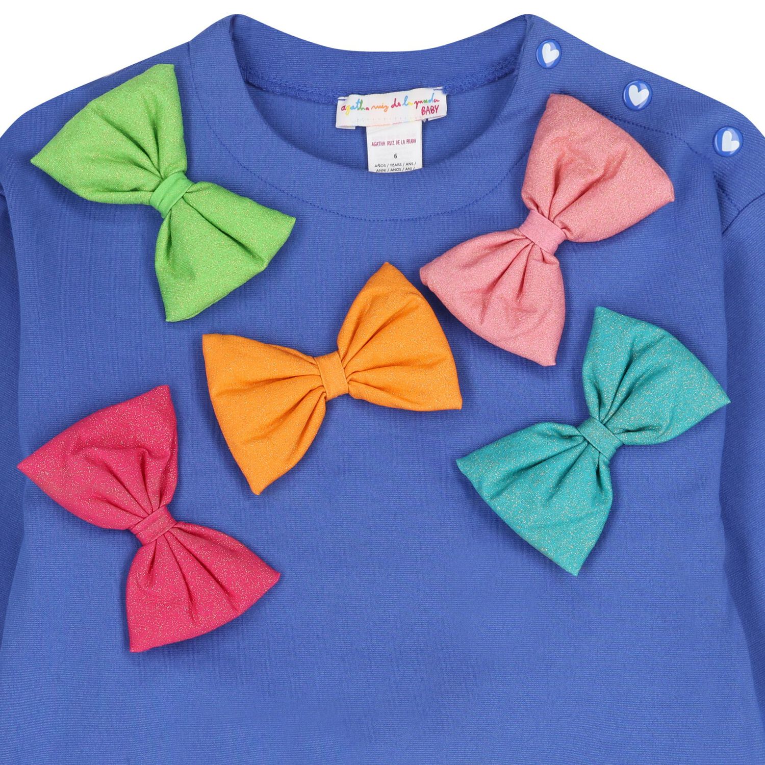 Girls Blue & Pink Bow Skirt Set, 1, hi-res