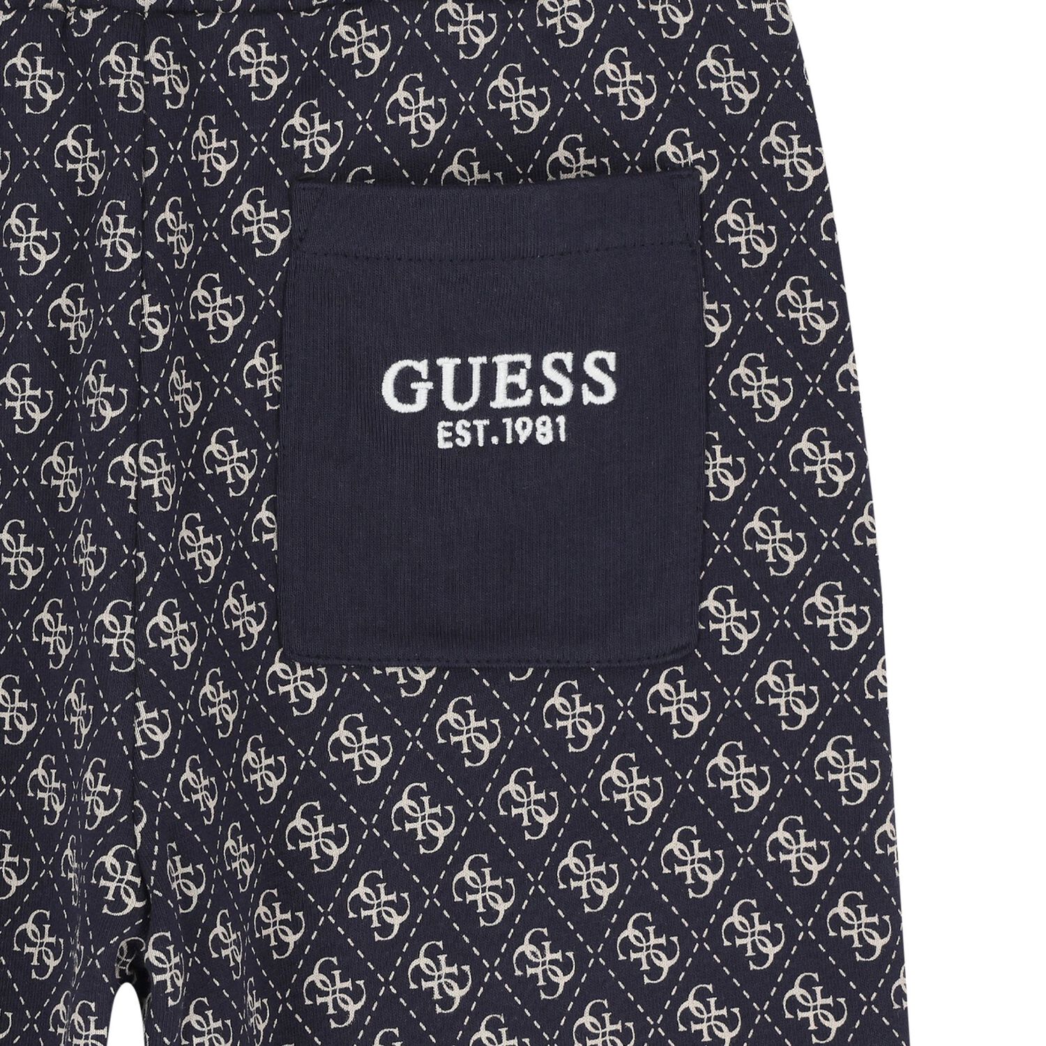 Boys Navy Blue Logo Joggers, 1, hi-res