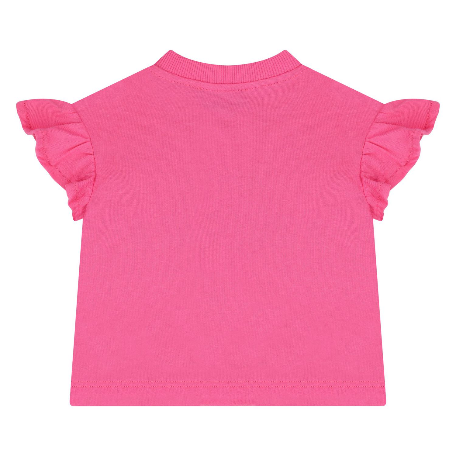 طقم تنوره للبنات الصغيرات بالشعار بتصميم الدب تيدي باللون الوردي والابيض , 2, hi-res