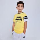 تي شيرت أولاد بالشعار باللون الأصفر, 2, hi-res