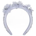 رابطه رأس مزينه بالزهور باللون الازرق , 1, hi-res