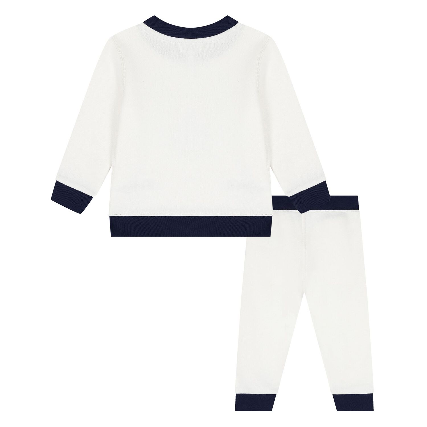 Baby Boys White & Navy Blue Logo Tracksuit, 1, hi-res image number null