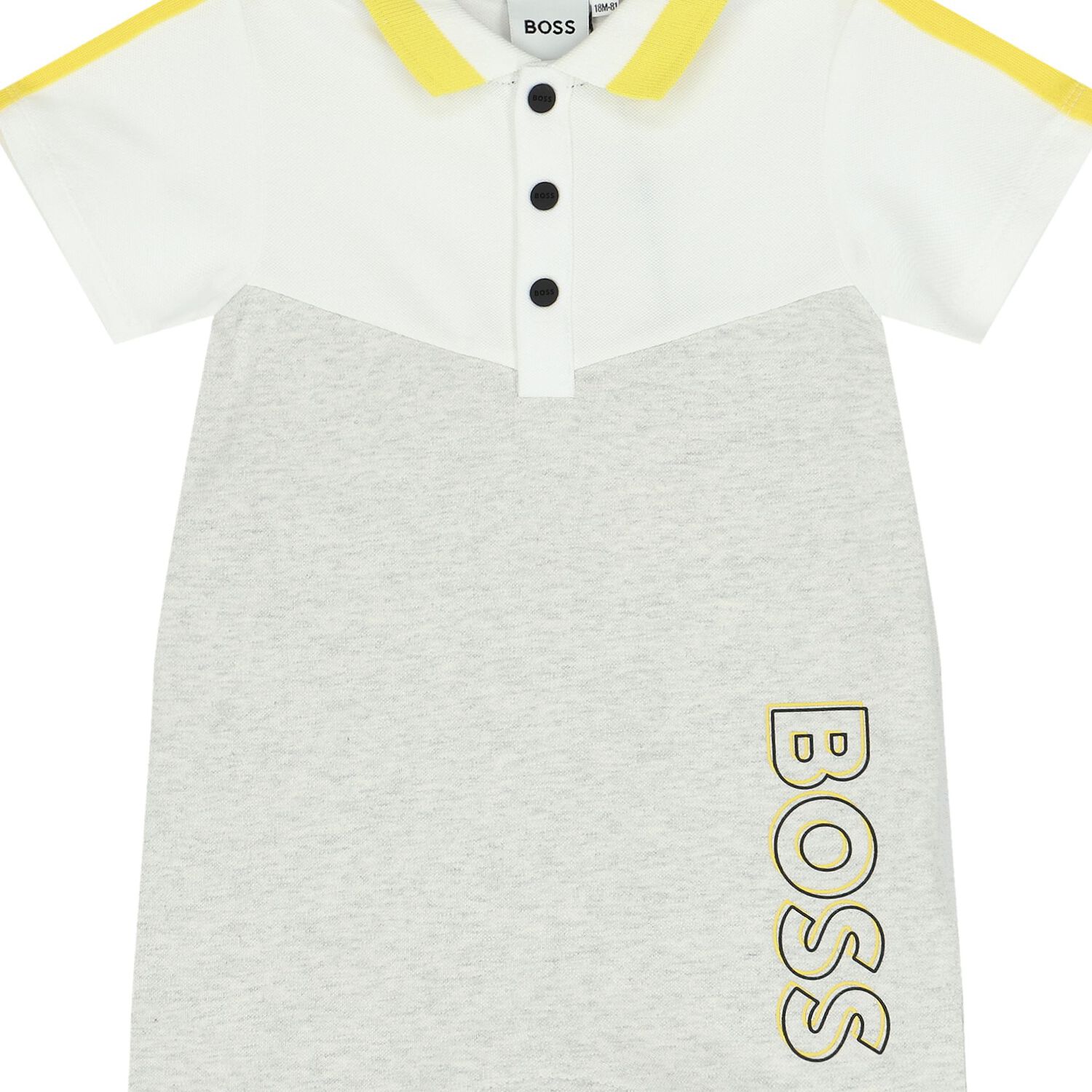 Baby Boys Grey Logo Polo Romper, 3, hi-res image number null
