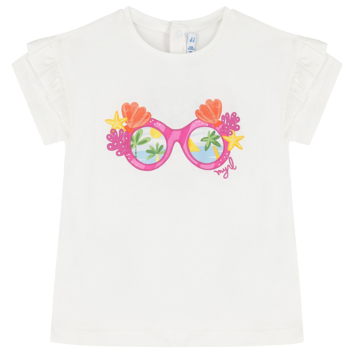 Younger Girls White & Pink  Floral Leggings Set, 1, hi-res