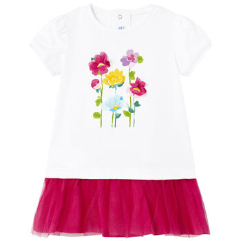 Girls Pink & White Floral Dress
