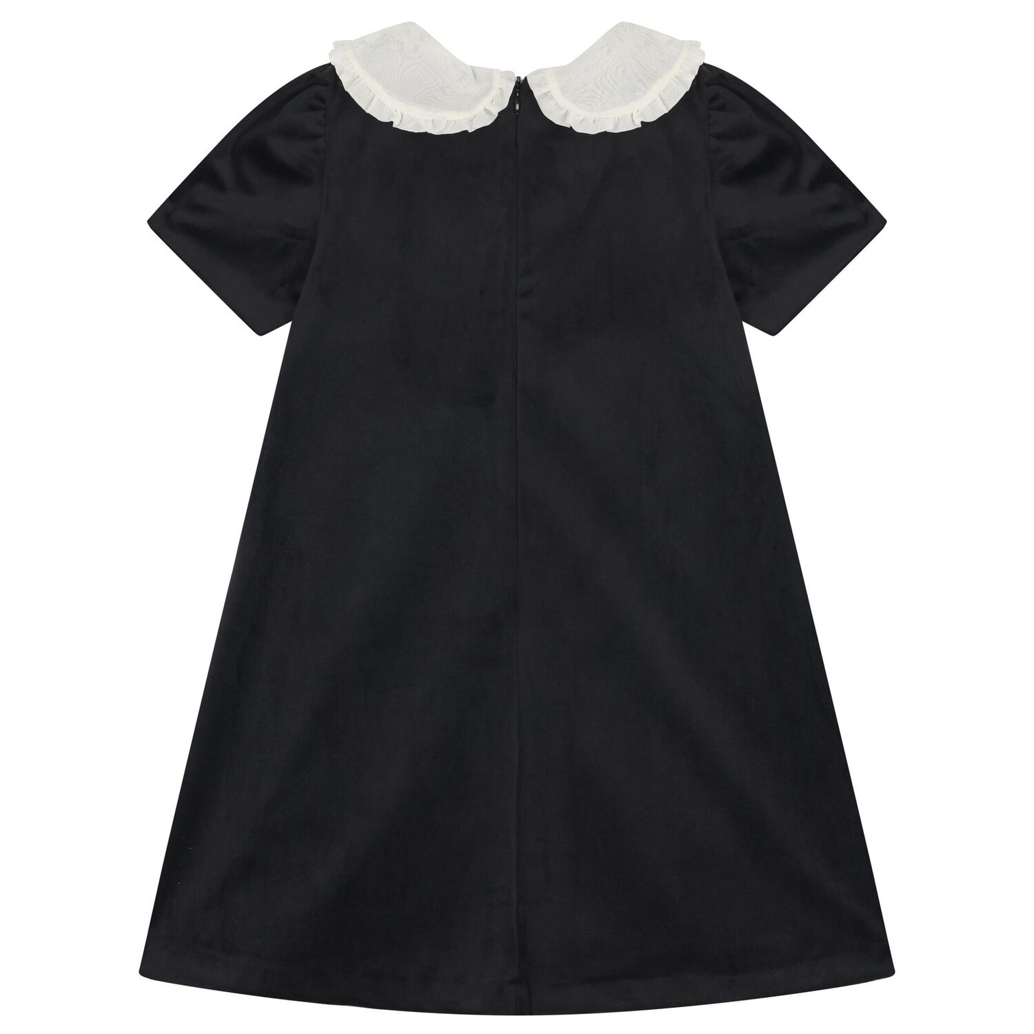 Girls Black & Ivory Floral Dress, 1, hi-res