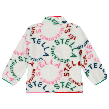 Girls Ivory Logo Sherpa Jacket