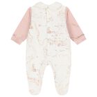 Baby Girls Pink & Ivory Geo Map Babygrow, 1, hi-res