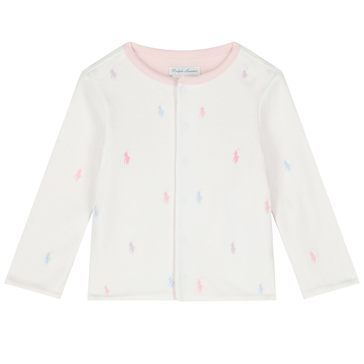 Baby Girls White & Pink Reversible Logo Jacket, 2, hi-res