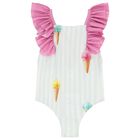 مايوة سباحة آيس كريم باللونين الأخضر والوردي للبنات, 1, hi-res