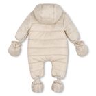 Baby Boys Beige Padded Snowsuit, 1, hi-res