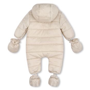 Baby Boys Beige Padded Snowsuit