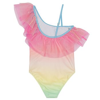 Girls Pink & Yellow Ombre Swimsuit