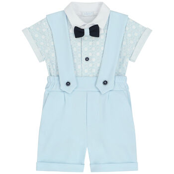 Baby Boys Blue & White Bodysuit Set