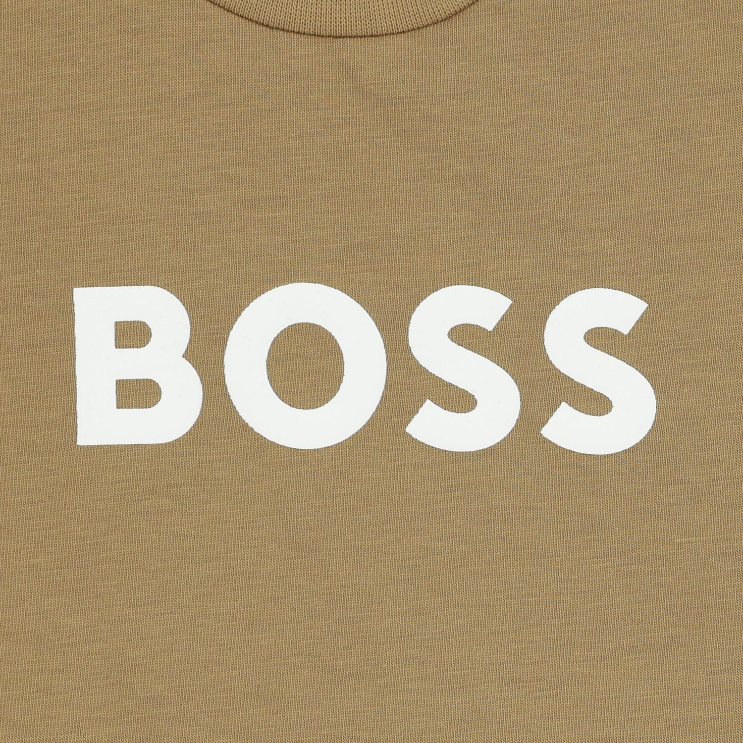 Younger Boys Mini Me Beige Logo T-Shirt, 5, hi-res