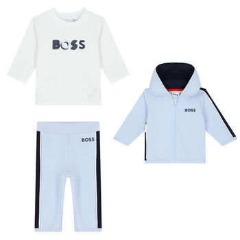 Baby Boys Blue & White Logo Tracksuit