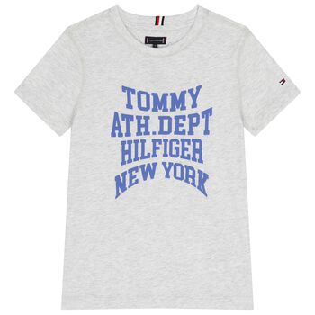 تيشيرت اولاد بالشعار باللون الرمادى 