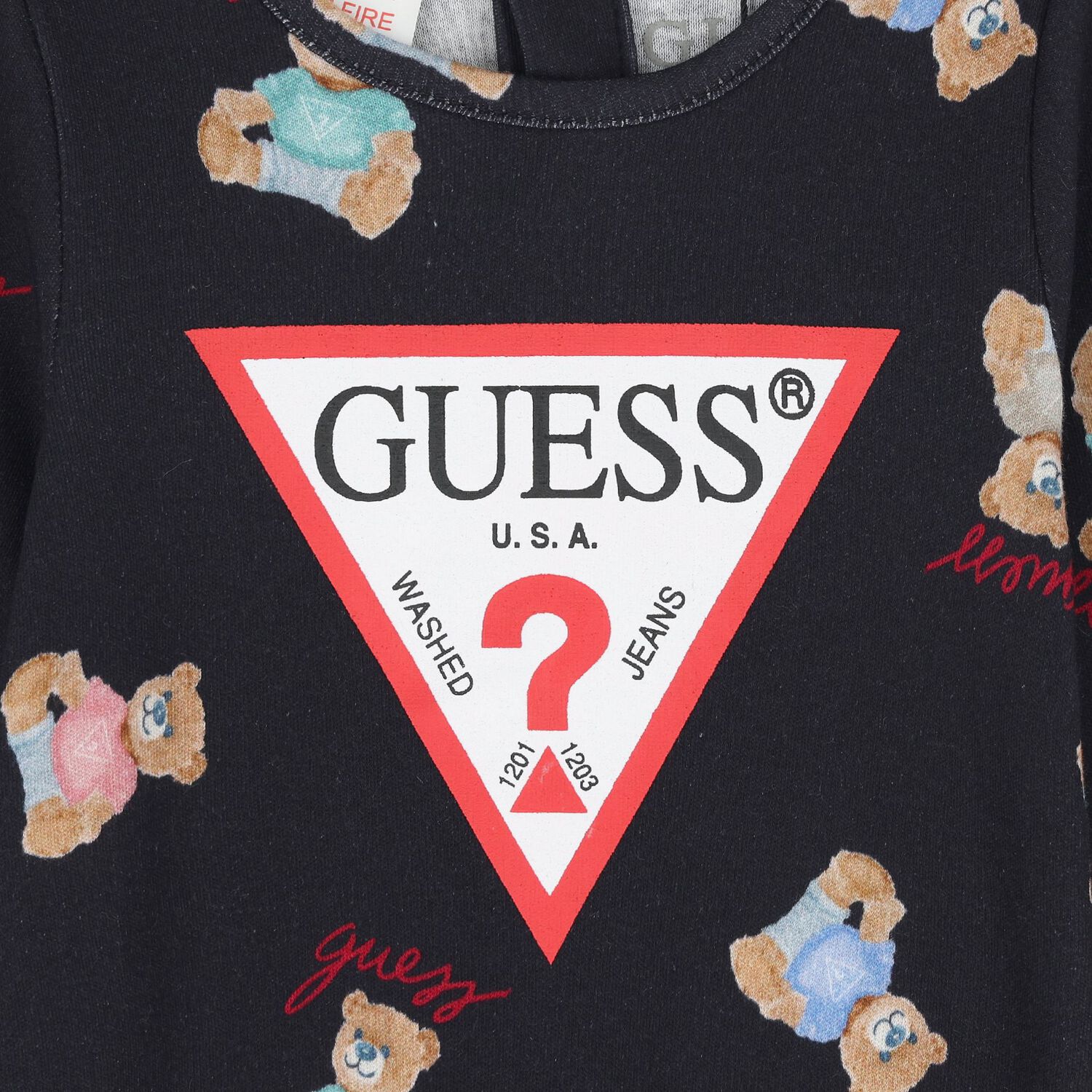 Baby Navy Blue Logo Teddy Bear Babygrow, 3, hi-res