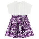 Girls White & Purple Majolica Dress, 1, hi-res