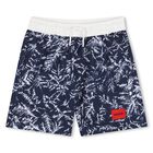 Boys Navy Blue Logo Swim Shorts, 1, hi-res