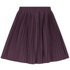 Girls Purple Pleated Skirt, 1, hi-res