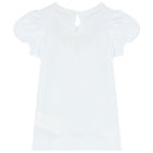 Younger Girls White Bows T-Shirt, 1, hi-res